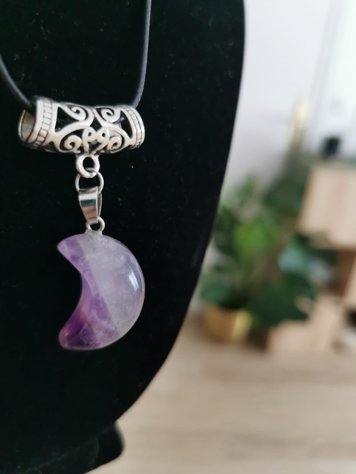 Collier Lune en Améthyste