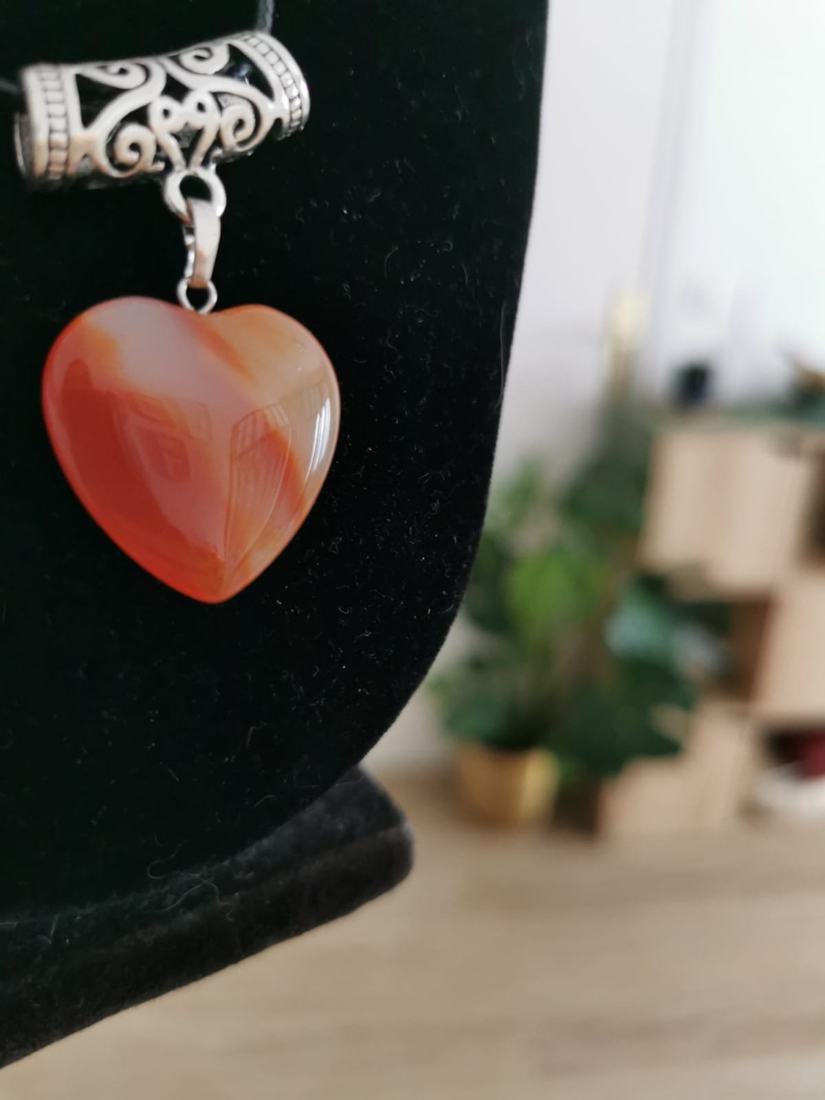 Collier Coeur en Cornaline