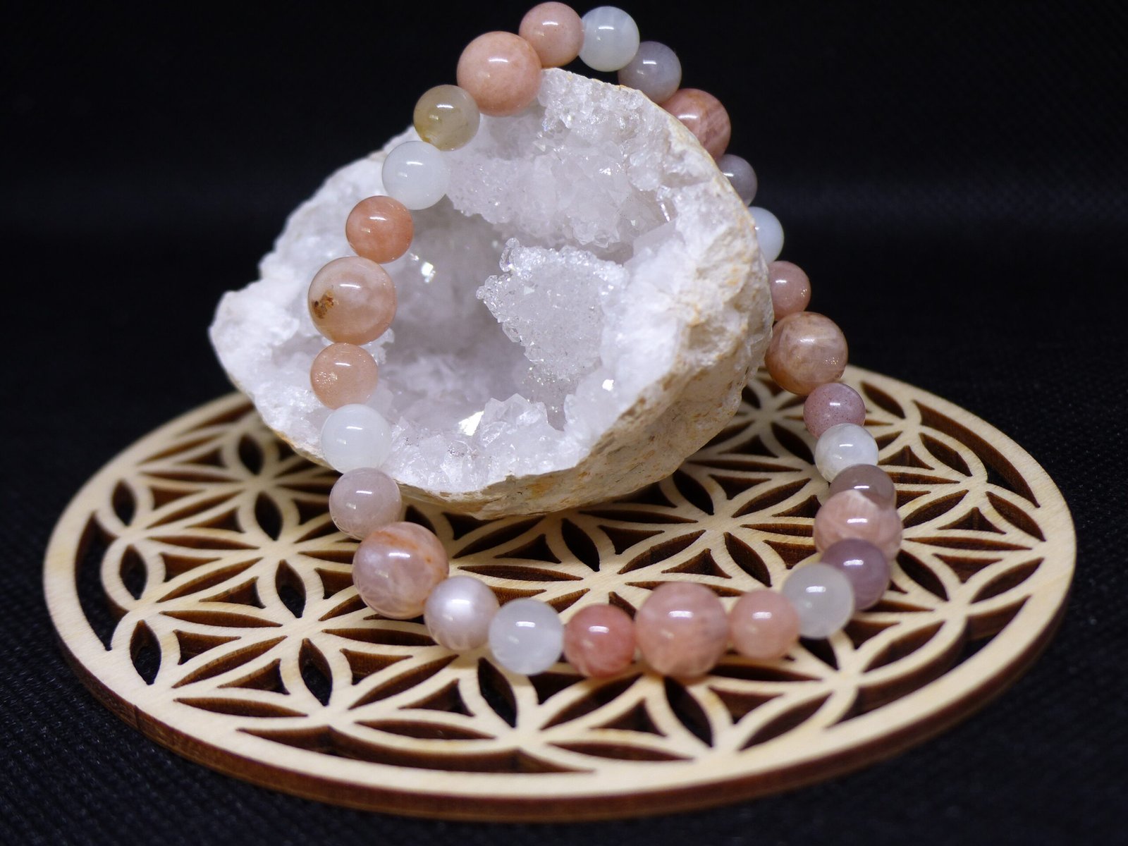 Bracelet Pierre de Lune "Équilibre, Intuition et Féminin sacré"